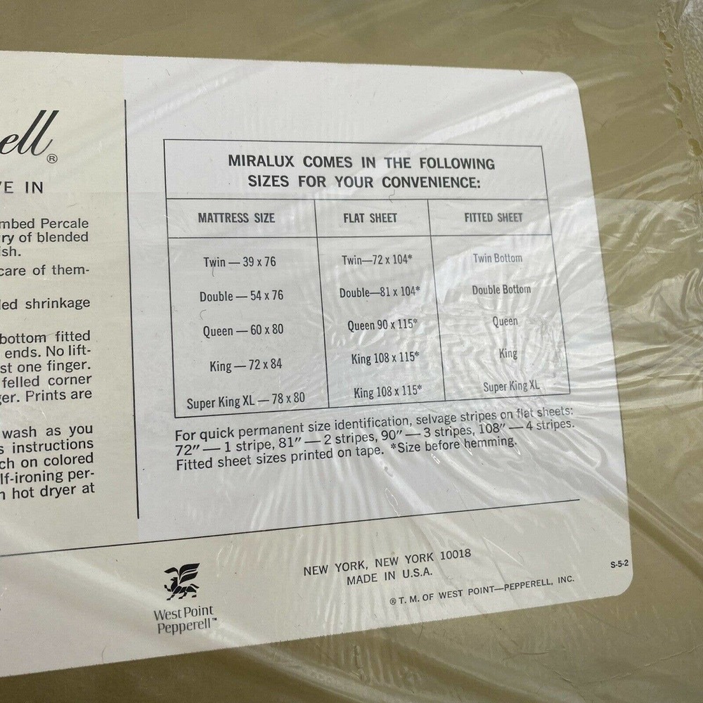 Lady Pepperell Miralux Vintage Double Fitted Sheet Floral MCM Retro Decor NEW - Picture 9 of 9